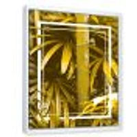 Yellow Bamboo and Tropical Leaves  Wall Art