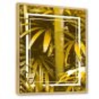 Yellow Bamboo and Tropical Leaves  Wall Art