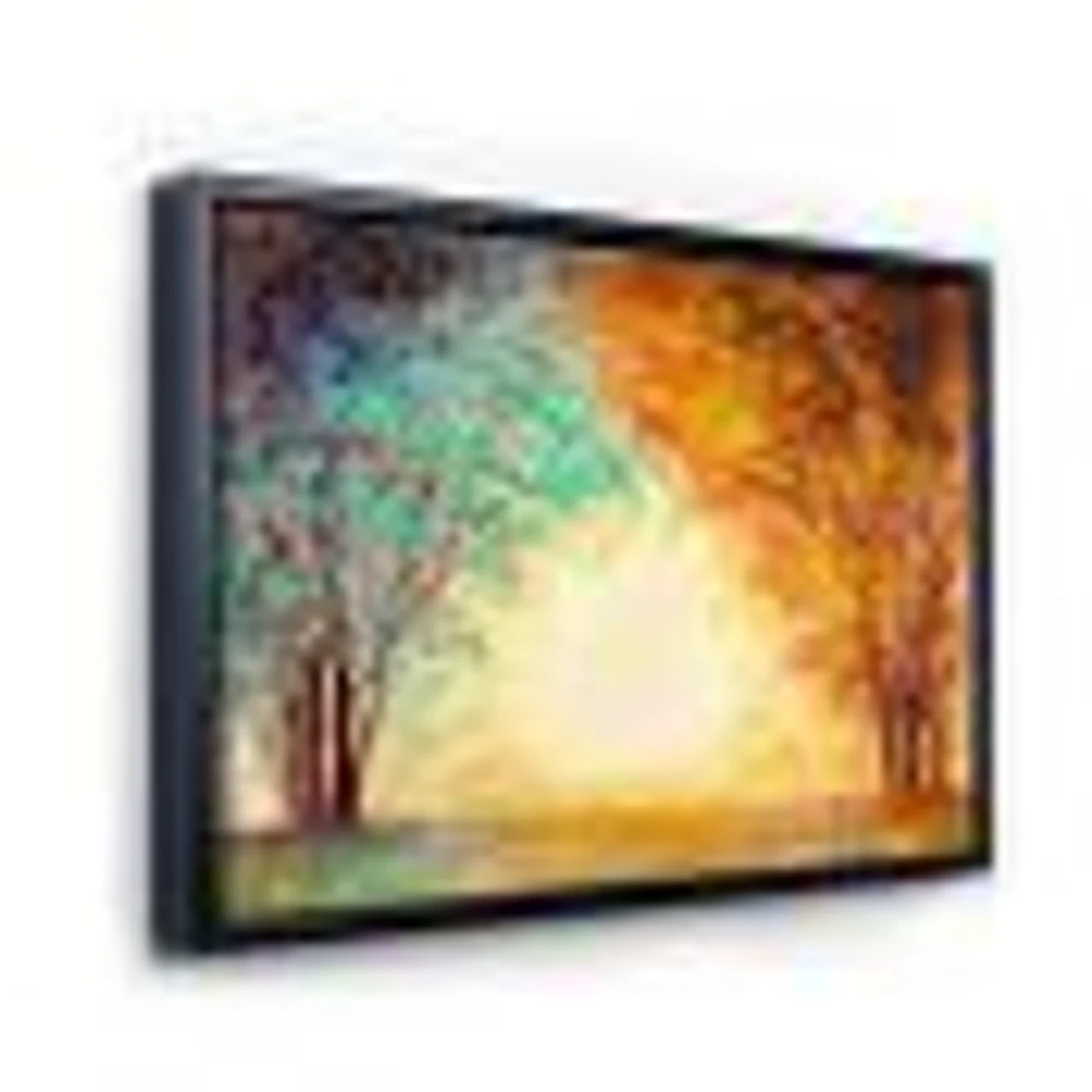 Alley Through The Park Autumn Sunset  Wall Art