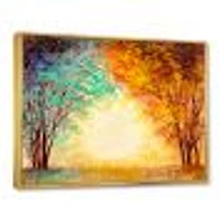 Alley Through The Park Autumn Sunset  Wall Art