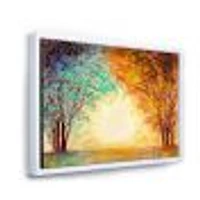 Alley Through The Park Autumn Sunset  Wall Art