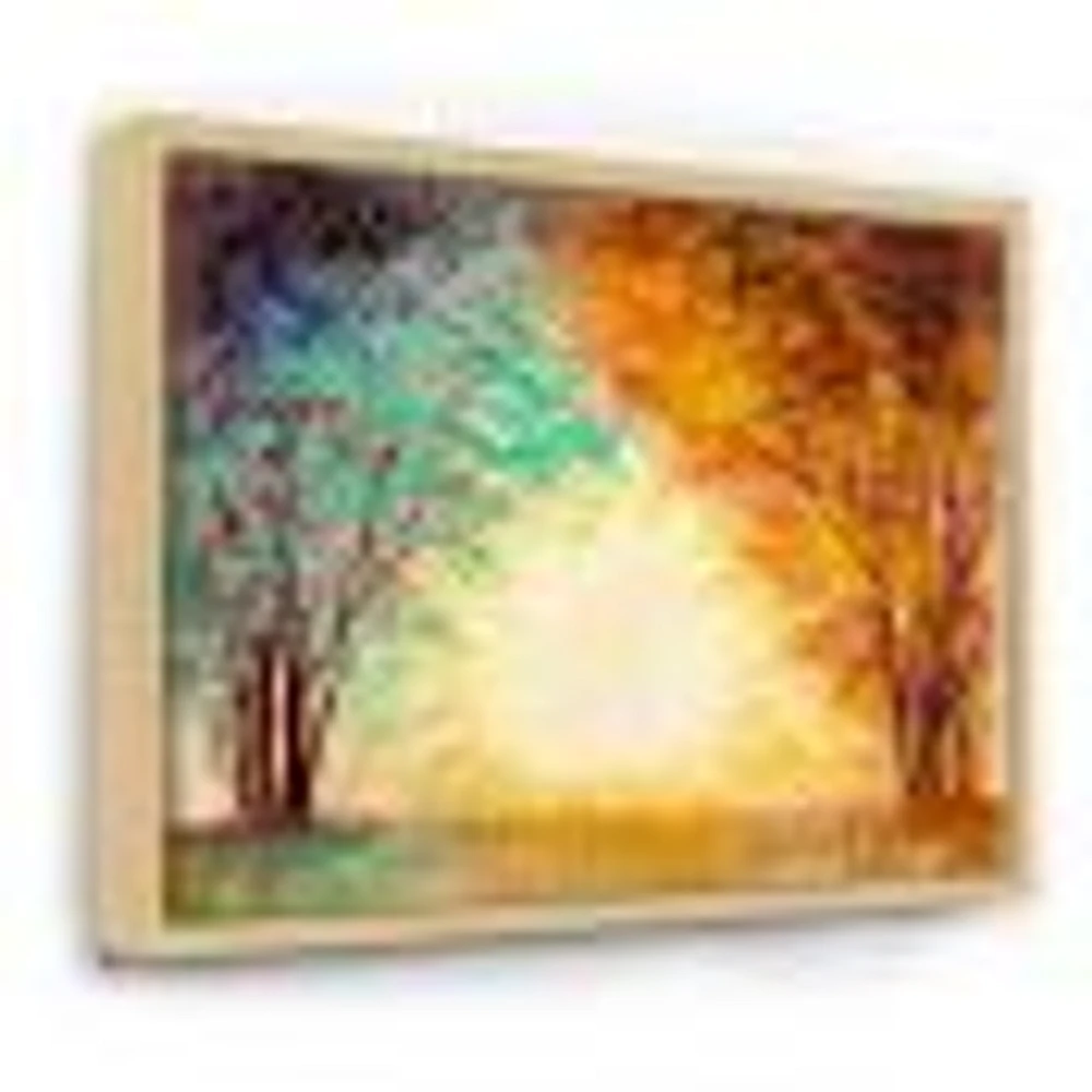 Alley Through The Park Autumn Sunset  Wall Art