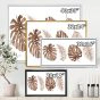 Toile « Tropical Monstera and Palm Leaf Terracotta »