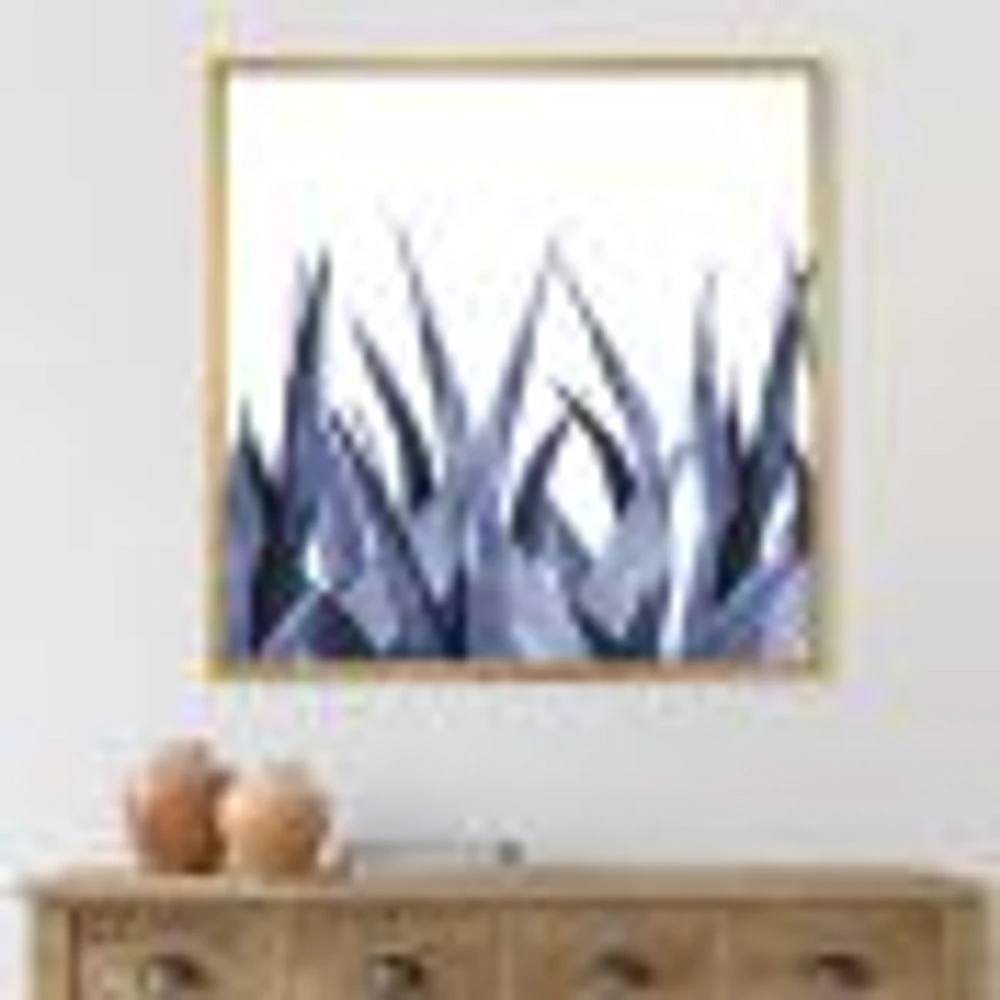 Toile imprimée « Navy Blue Agave Leaves »