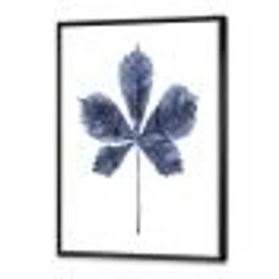 Navy Blue Chestnut Leaf  Wall Art