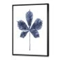 Navy Blue Chestnut Leaf  Wall Art