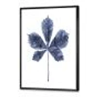 Navy Blue Chestnut Leaf  Wall Art