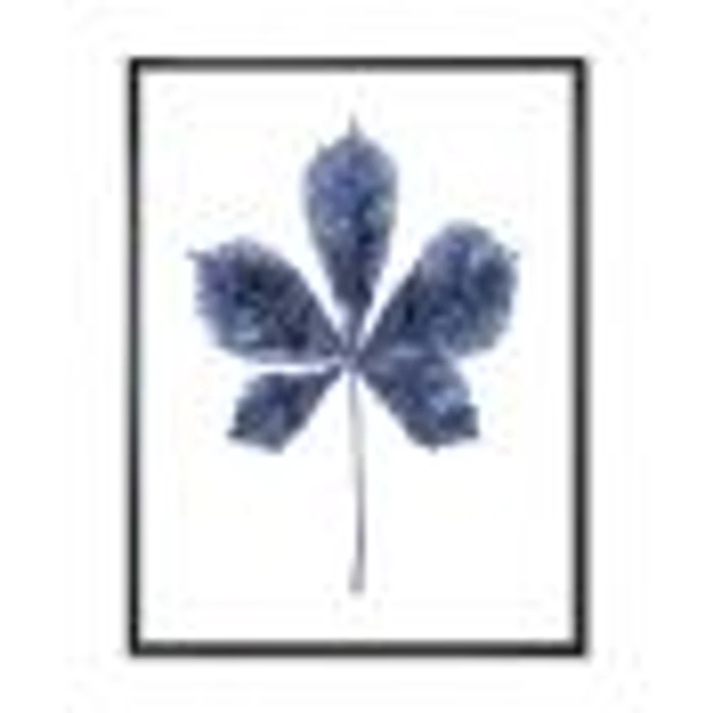 Navy Blue Chestnut Leaf  Wall Art