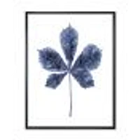 Navy Blue Chestnut Leaf  Wall Art