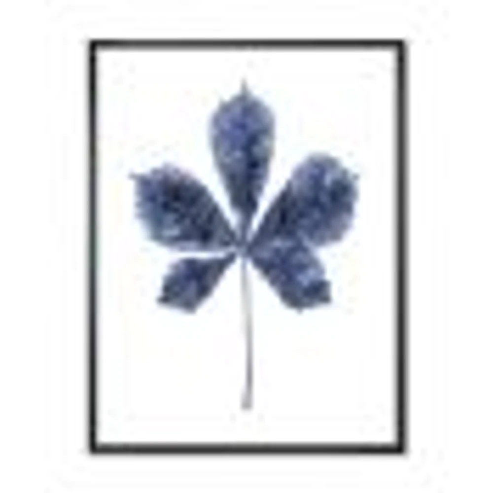 Navy Blue Chestnut Leaf  Wall Art