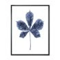 Navy Blue Chestnut Leaf  Wall Art