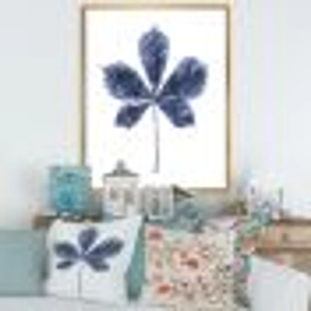 Navy Blue Chestnut Leaf  Wall Art