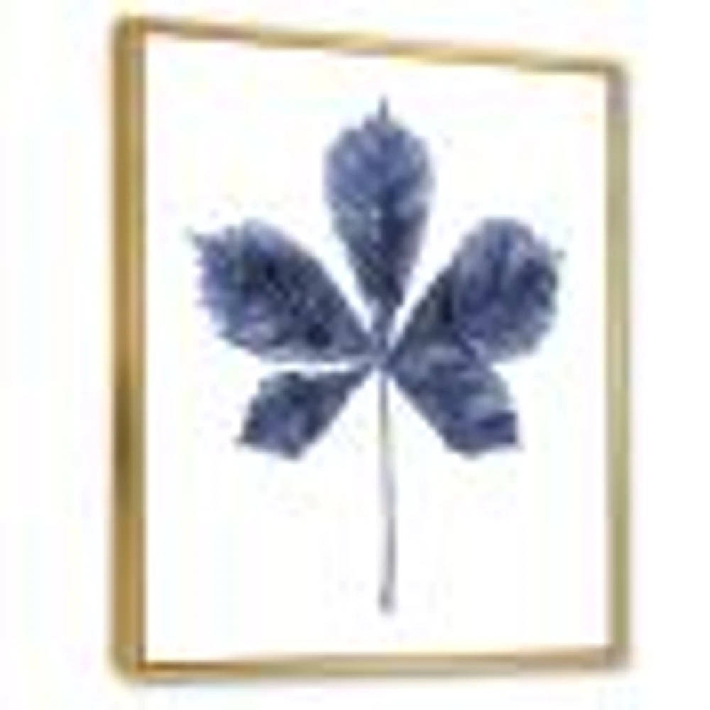 Navy Blue Chestnut Leaf  Wall Art