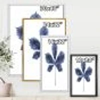 Navy Blue Chestnut Leaf  Wall Art