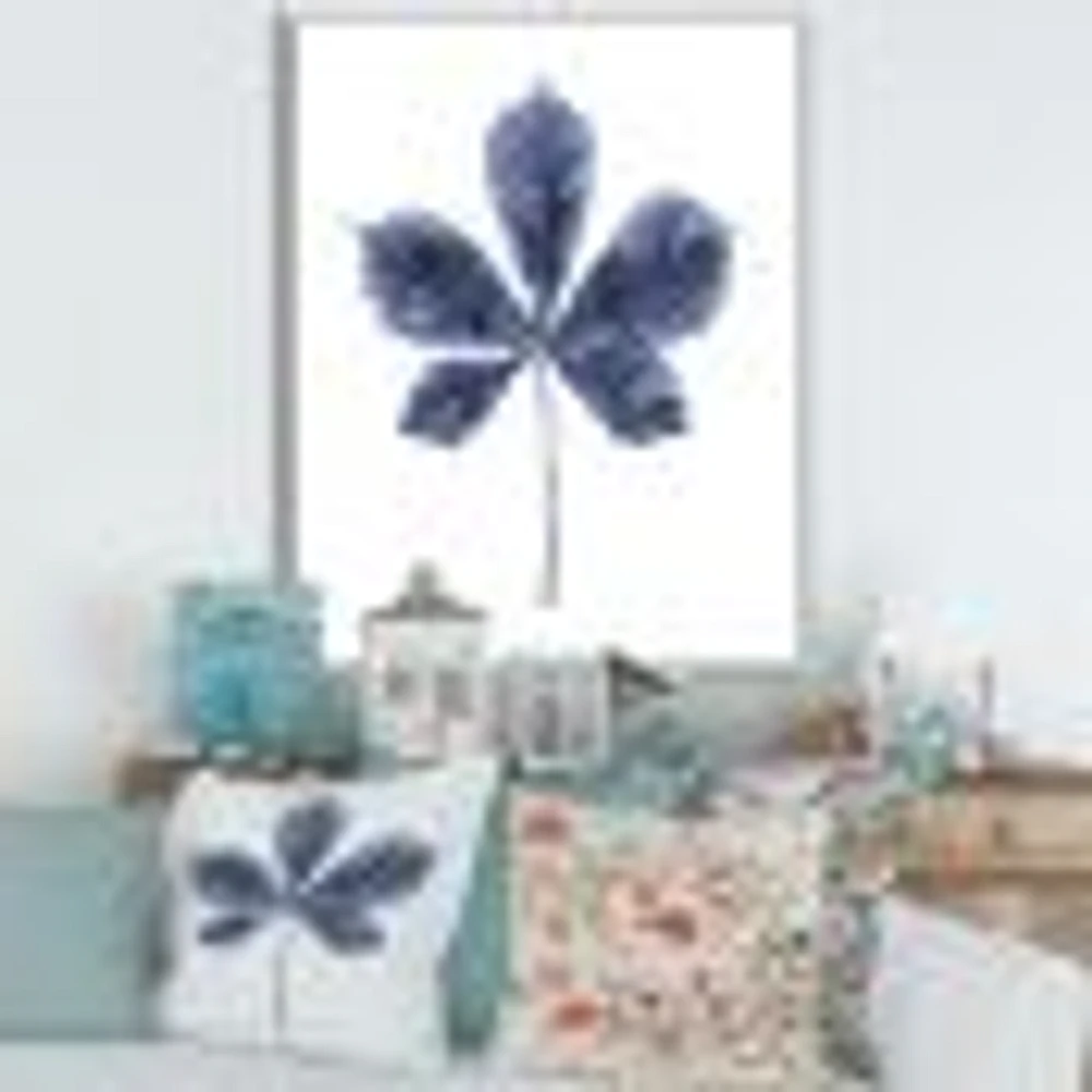 Navy Blue Chestnut Leaf  Wall Art