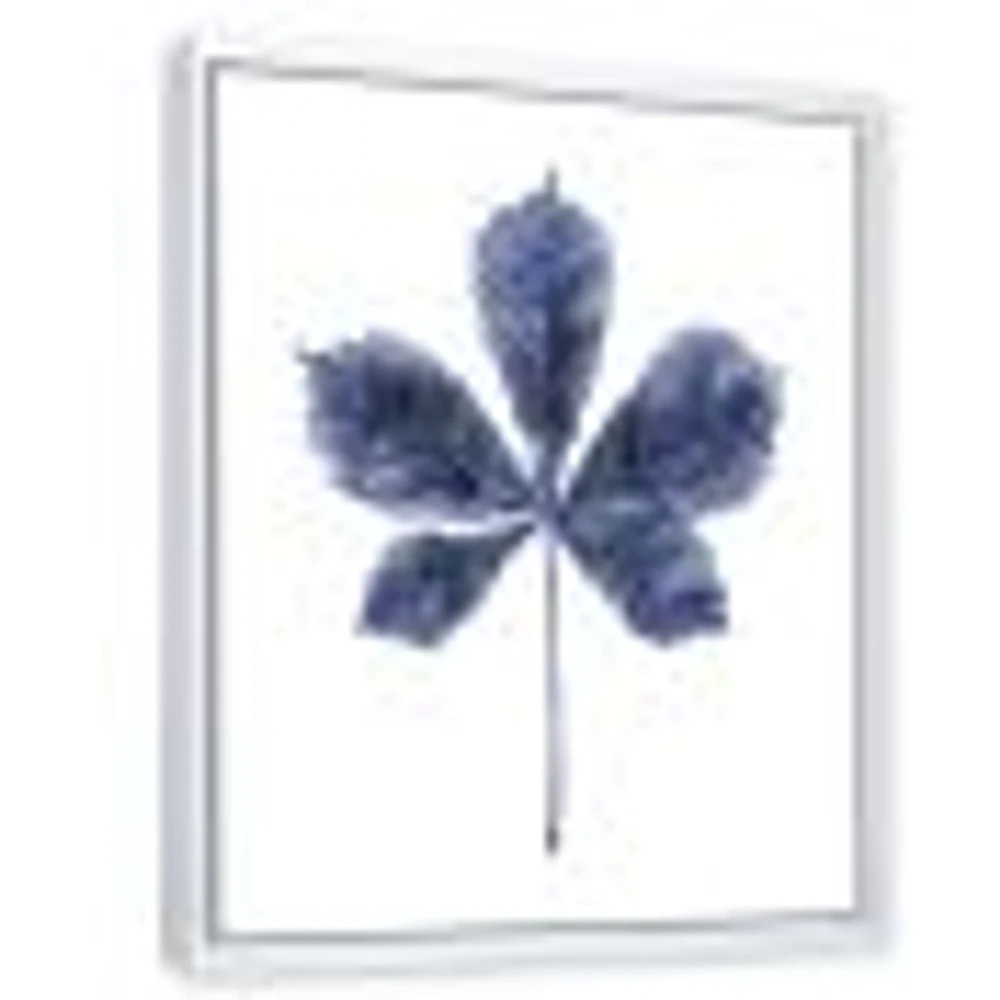 Navy Blue Chestnut Leaf  Wall Art