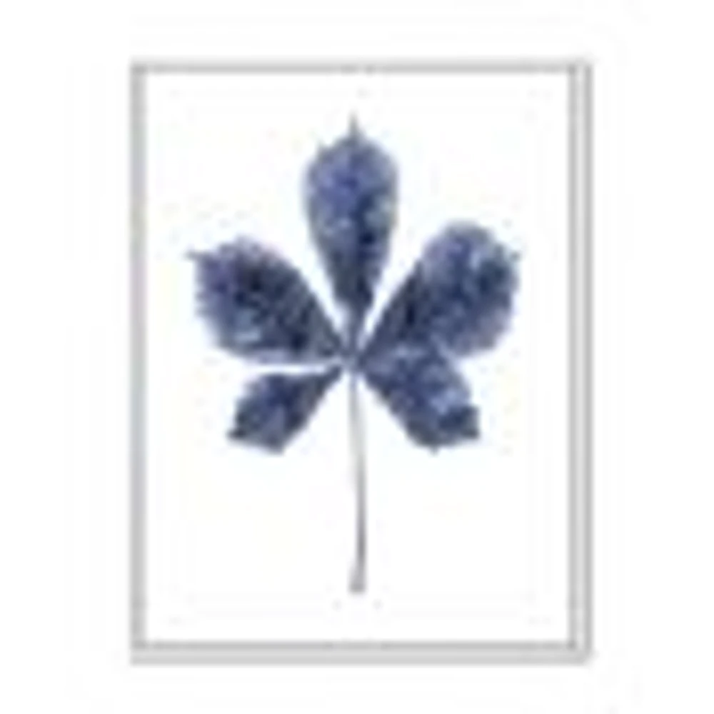 Navy Blue Chestnut Leaf  Wall Art