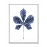 Navy Blue Chestnut Leaf  Wall Art