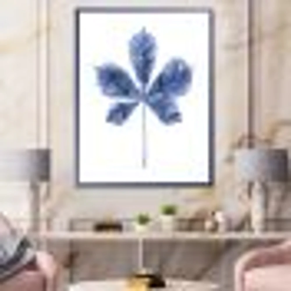 Navy Blue Chestnut Leaf  Wall Art