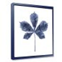 Navy Blue Chestnut Leaf  Wall Art