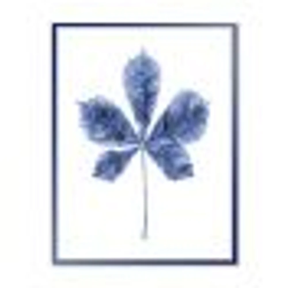 Navy Blue Chestnut Leaf  Wall Art