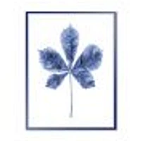 Navy Blue Chestnut Leaf  Wall Art