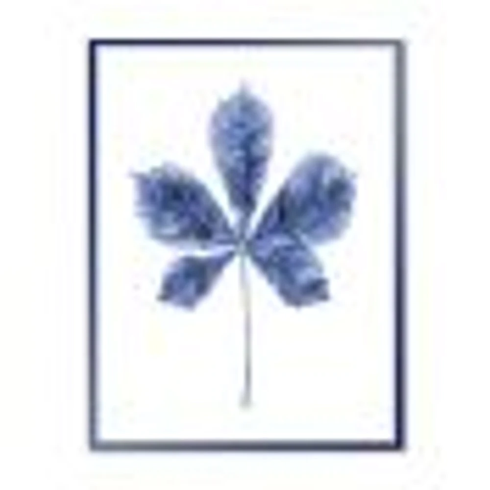 Navy Blue Chestnut Leaf  Wall Art