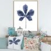 Navy Blue Chestnut Leaf  Wall Art