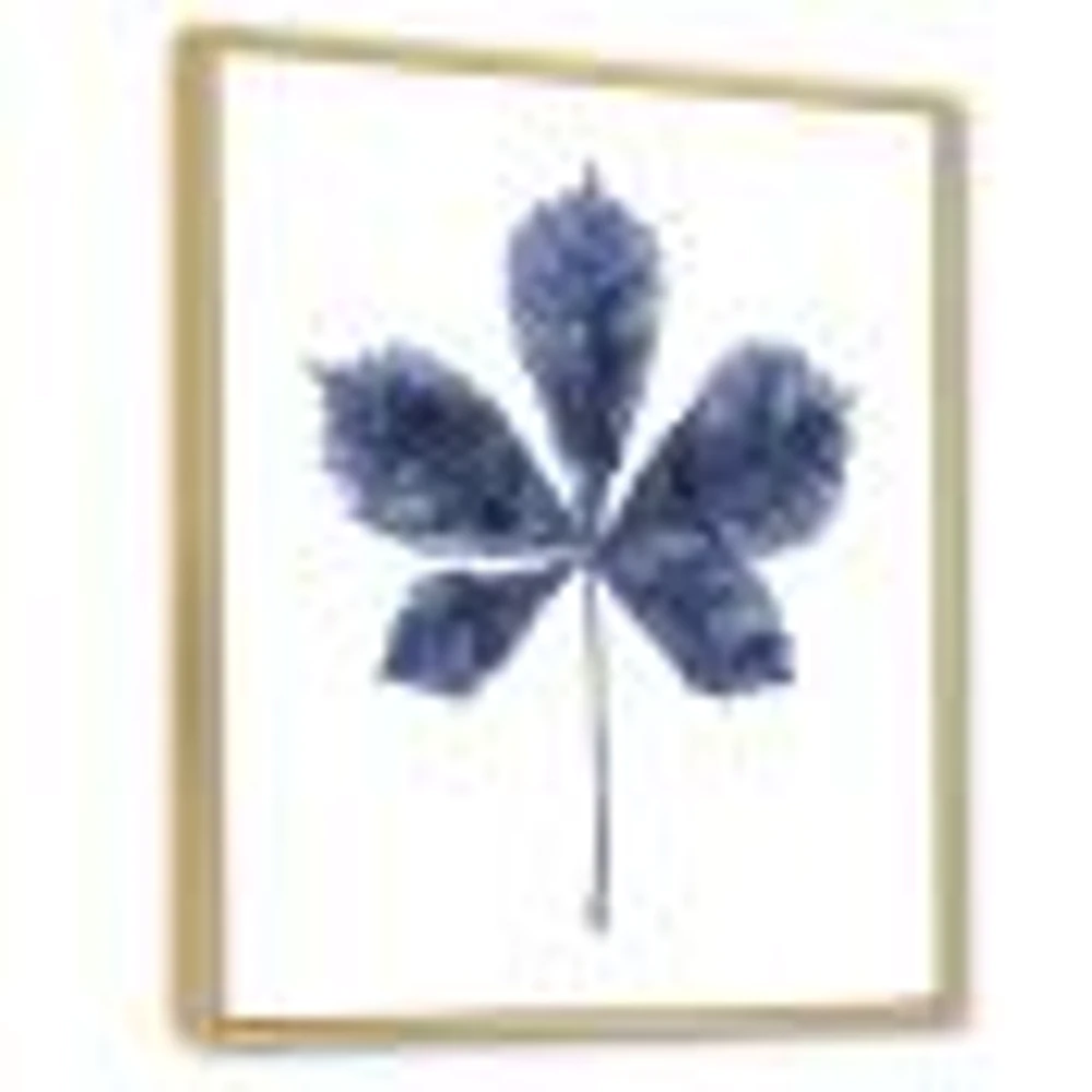 Navy Blue Chestnut Leaf  Wall Art