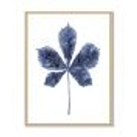 Navy Blue Chestnut Leaf  Wall Art