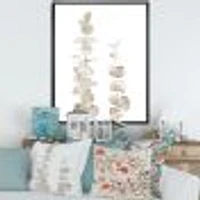 Beige Eucalyptus Branches on White  Wall Art