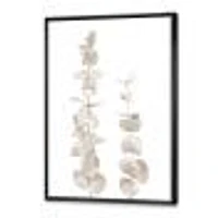 Beige Eucalyptus Branches on White  Wall Art