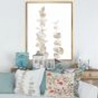 Beige Eucalyptus Branches on White  Wall Art