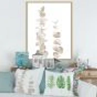 Beige Eucalyptus Branches on White  Wall Art