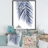 Toile « Blue Palm Leaves Abstract Tropical Branches »