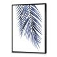 Toile « Blue Palm Leaves Abstract Tropical Branches »