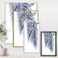 Toile « Blue Palm Leaves Abstract Tropical Branches »