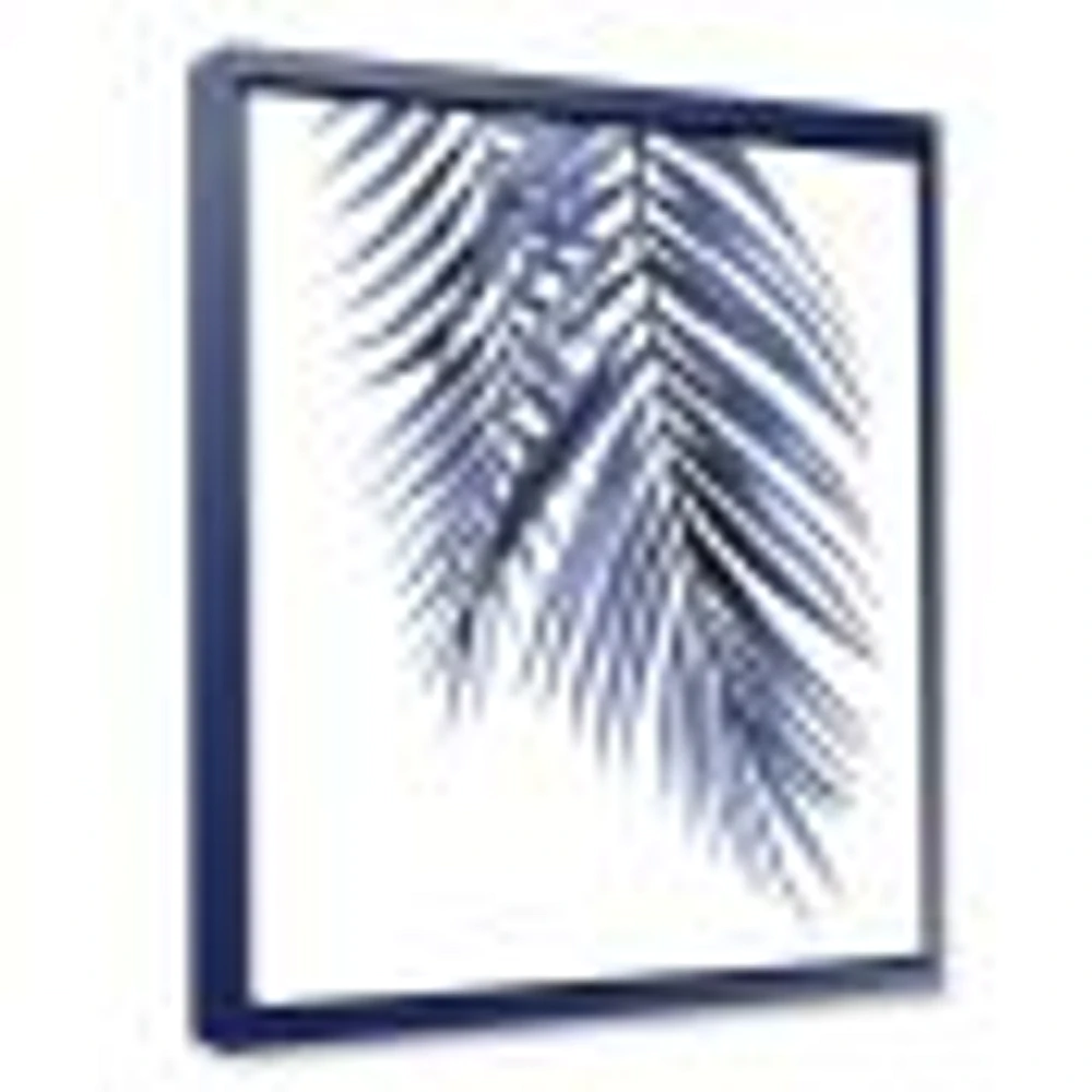 Toile « Blue Palm Leaves Abstract Tropical Branches »