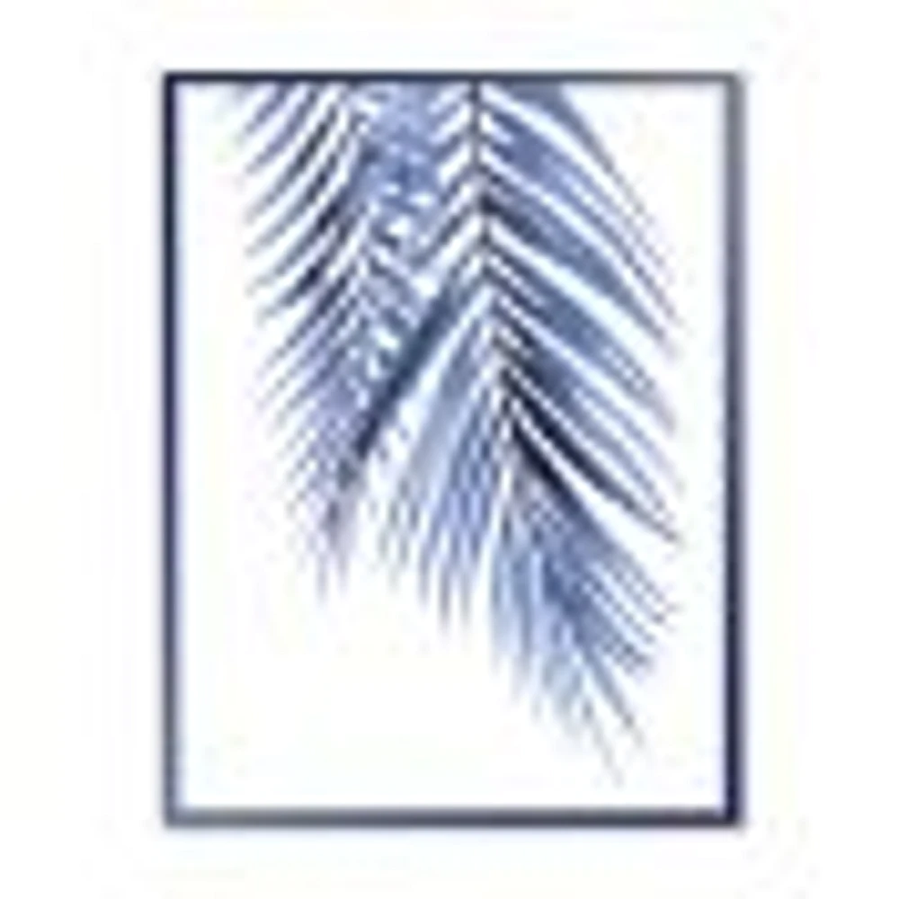 Toile « Blue Palm Leaves Abstract Tropical Branches »