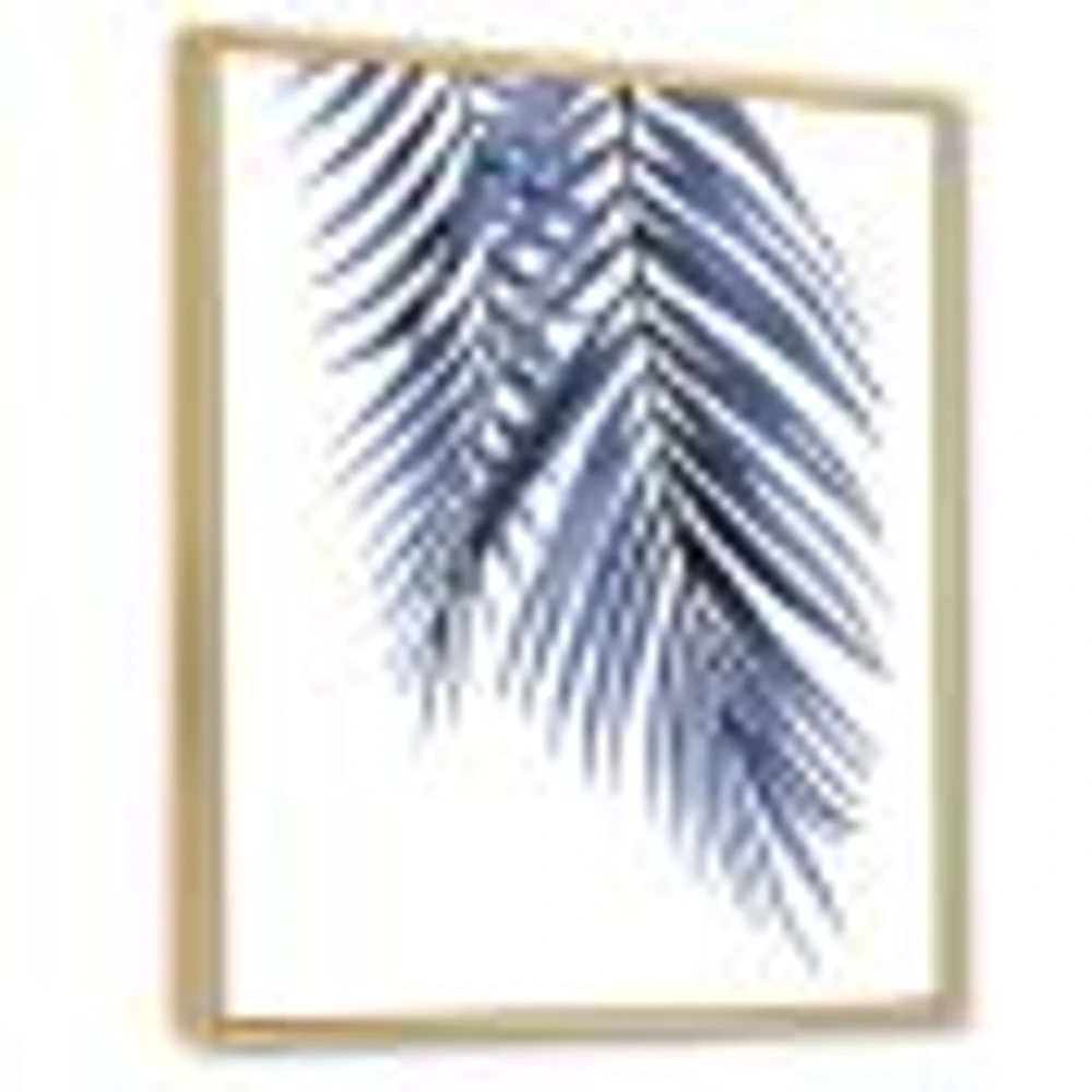 Toile « Blue Palm Leaves Abstract Tropical Branches »