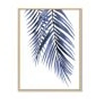 Toile « Blue Palm Leaves Abstract Tropical Branches »