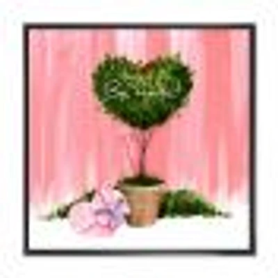 Heart Shaped Valentine House Plant  Wall Art