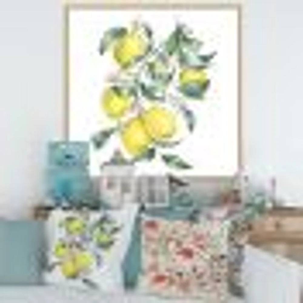 Branch of Yellow Lemons and Leaves I  Wall Art