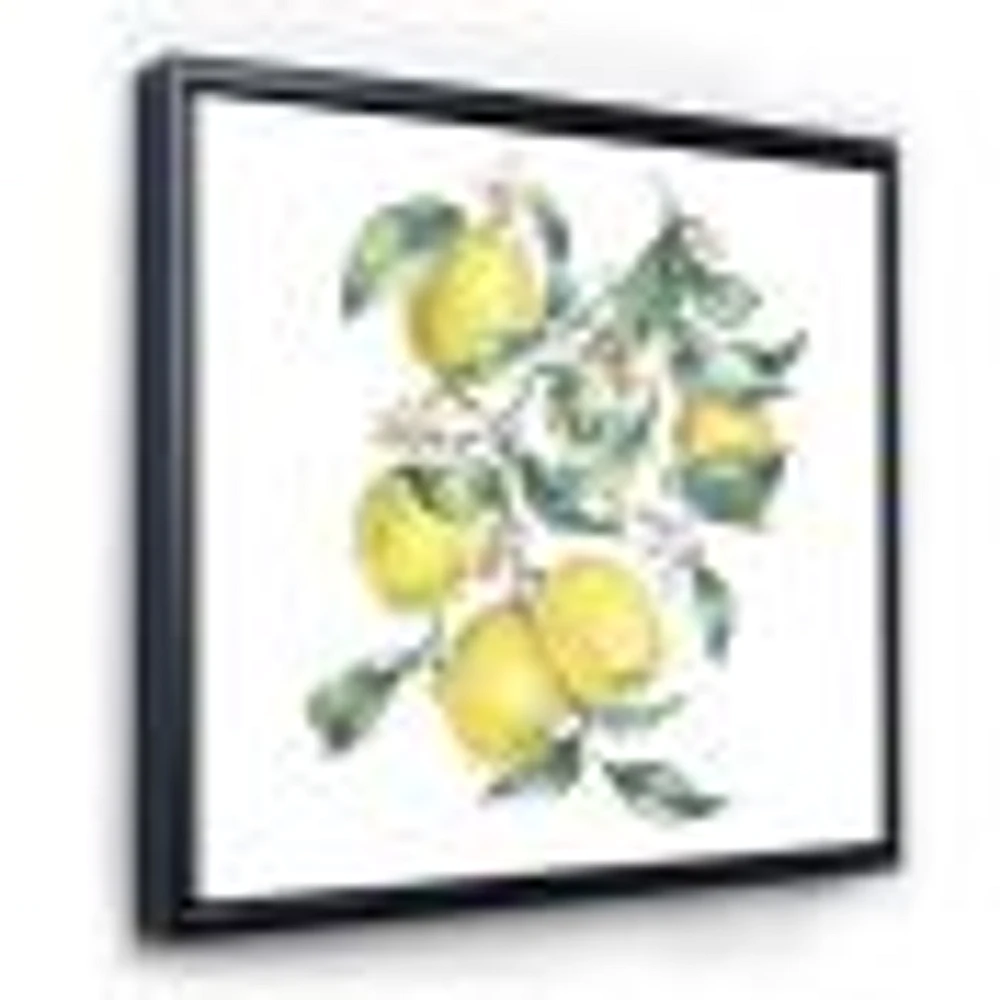 Toile « Branch of Yellow Lemons and Leaves I