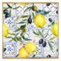 Toile « Lemon Ornament on Blue al Pattern III