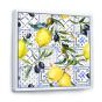 Toile « Lemon Ornament on Blue al Pattern III