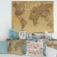 Ancient Map of The World III Canvas Wall Art