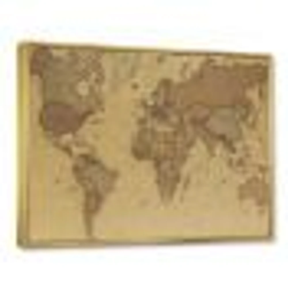 Ancient Map of The World III Canvas Wall Art