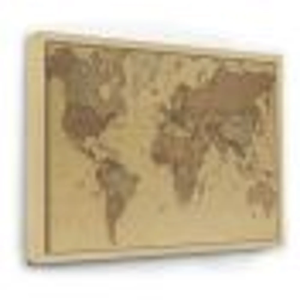 Ancient Map of The World III Canvas Wall Art