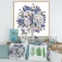 Bouquet Peonies White and Blue  Wall Art